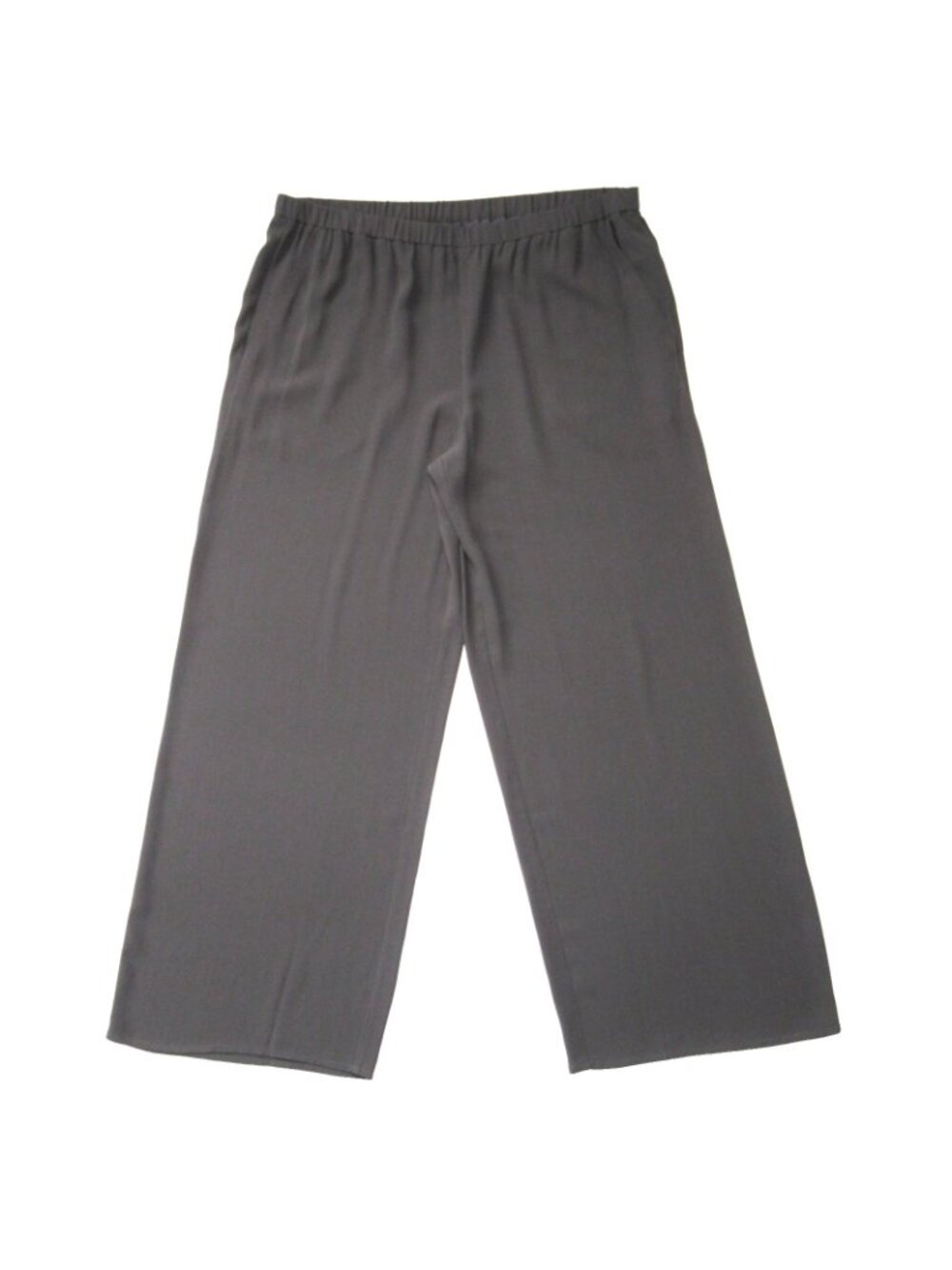 NWT Eileen Fisher Wide Leg in Bark Silk Georgette Pull-on Pants L - Picture 2 of 6